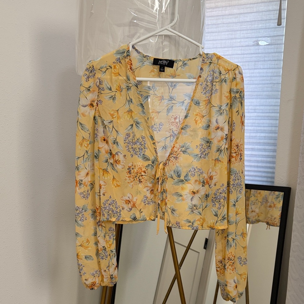 Lush Floral Print Blouse in Yellow